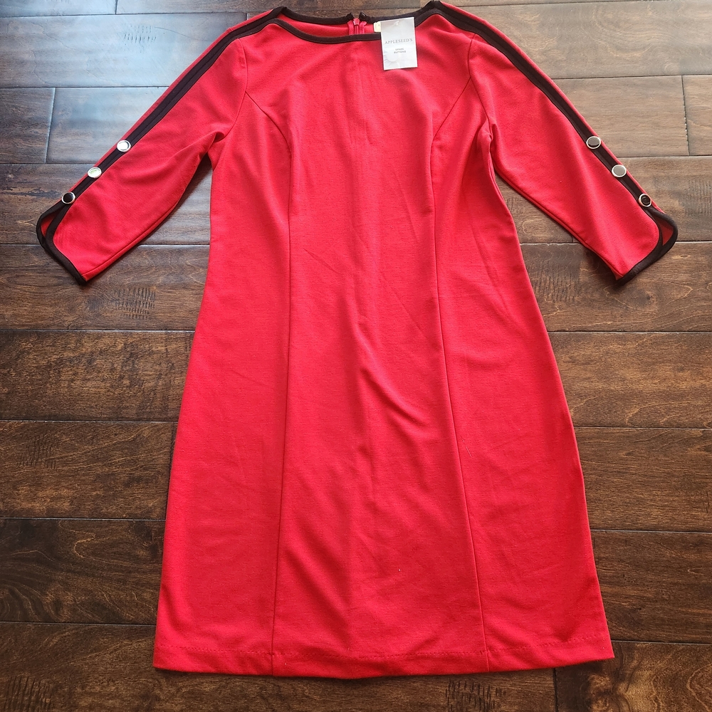 Appleseed Petite Elegant Red 3/4 Sleeve Dress SIZE: PS.‎ Workwear Normcore